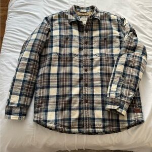 L.L. Bean Sherpa-Lined Scotch Plaid Flannel Shirt Jacket